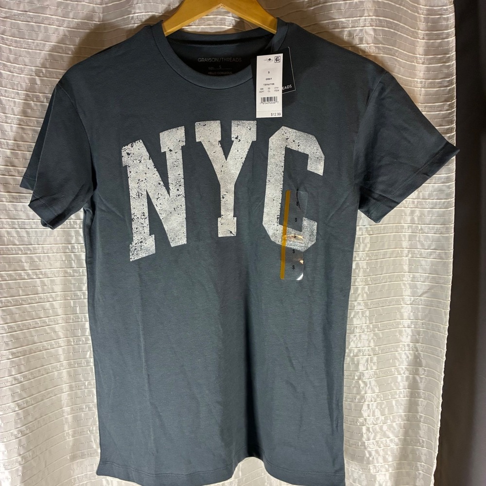 Grayson Threads NYC Graphic T-Shirt Gray Cotton Blend Women's Small
